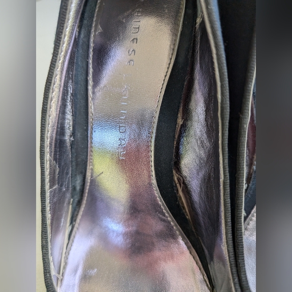 Chinese Laundry black satin embellished stiletto platform shoes size 9 - Picture 3 of 15